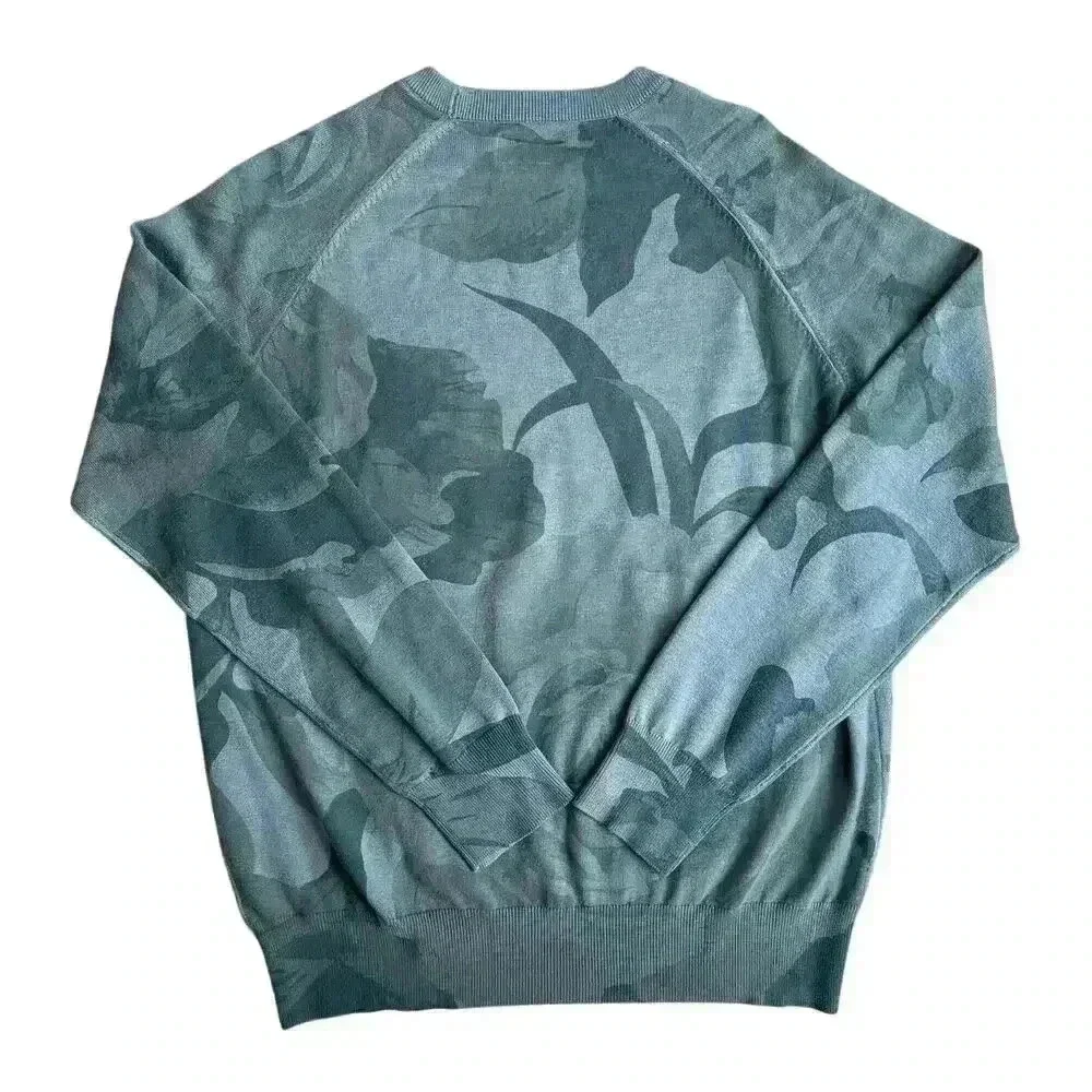 Diamond Supply Co Mens Large Crewneck Sweater Y2K Skater Blue Floral Logo - Picture 2 of 9